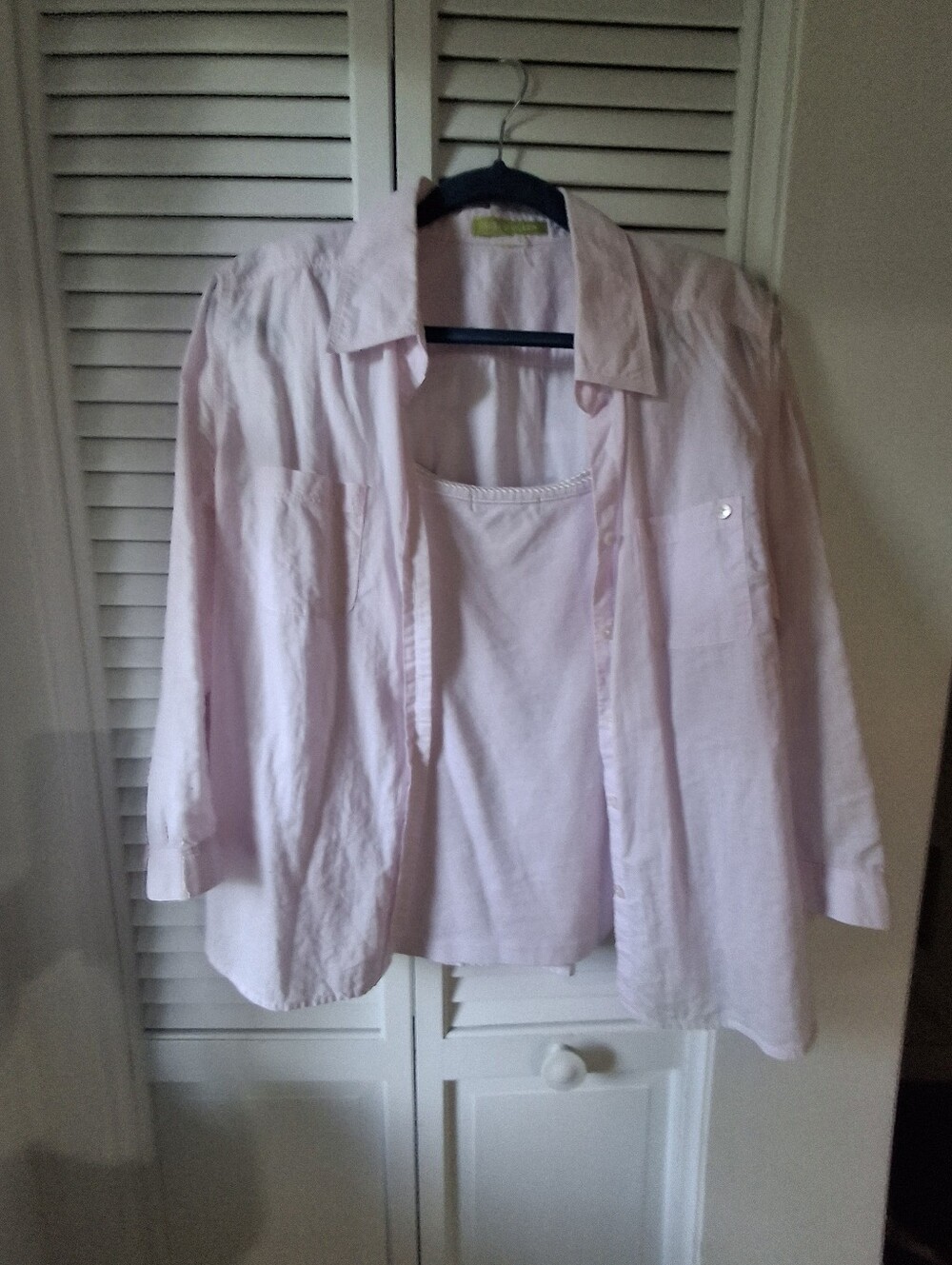 Light Pink Two-Piece Shirt Set